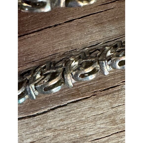 Vintage DBJ Sterling Silver GOLD VERMEIL Bracelet With Marquise Cubic Zirconia S - Picture 6 of 7